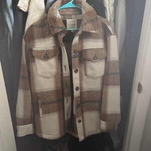 Plaid Brown and Cream Jacket